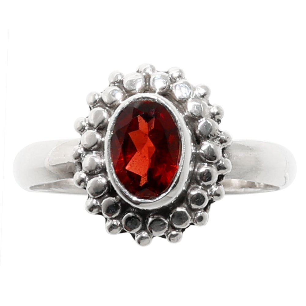 Hessonite Garnet 925 Sterling Silver Ring Jewelry Size-14 SR01072
