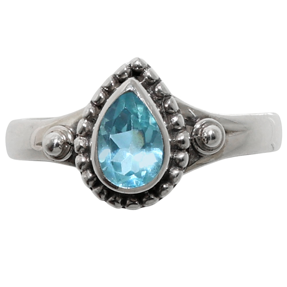 Sky Blue Topaz 925 Sterling Silver Ring Jewelry Size-20 SR01073