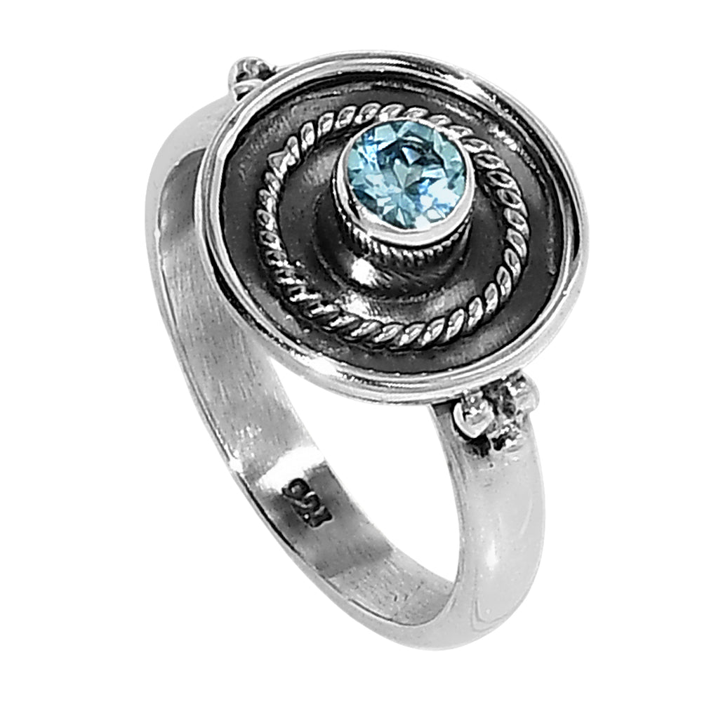 Sky Blue Topaz 925 Sterling Silver Ring Jewelry Size-13 SR01074