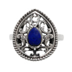 Lapis Lazuli 925 Sterling Silver Ring Jewelry Size-14 SR01075