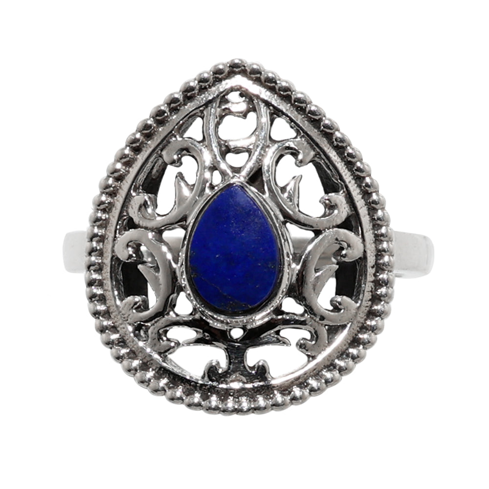Lapis Lazuli 925 Sterling Silver Ring Jewelry Size-14 SR01075