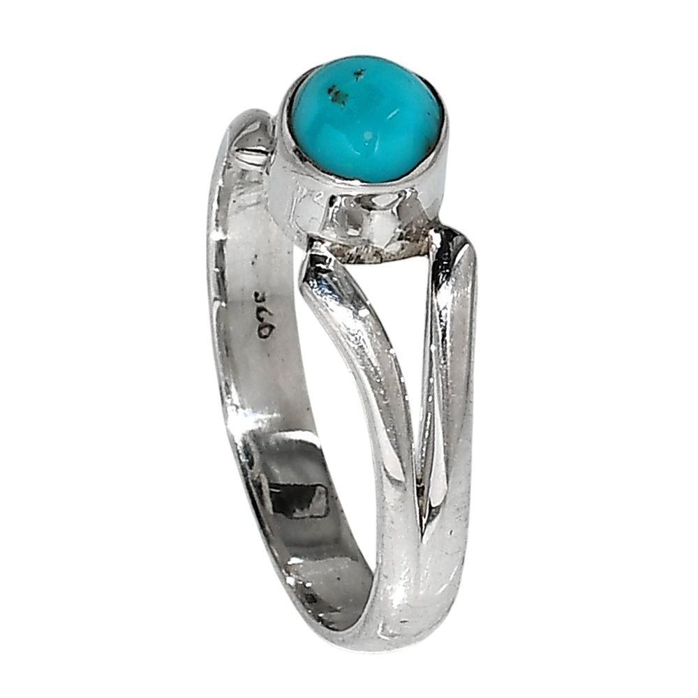 Sleeping Beauty Turquoise 925 Sterling Silver Ring Jewelry Size-17 SR01077