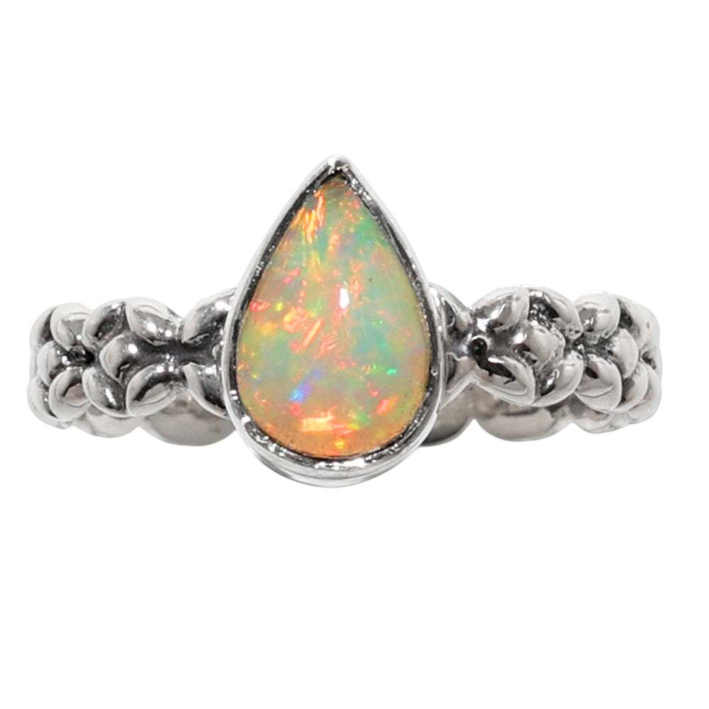 Ethiopian Opal 925 Sterling Silver Ring Jewelry Size-14 SR01078