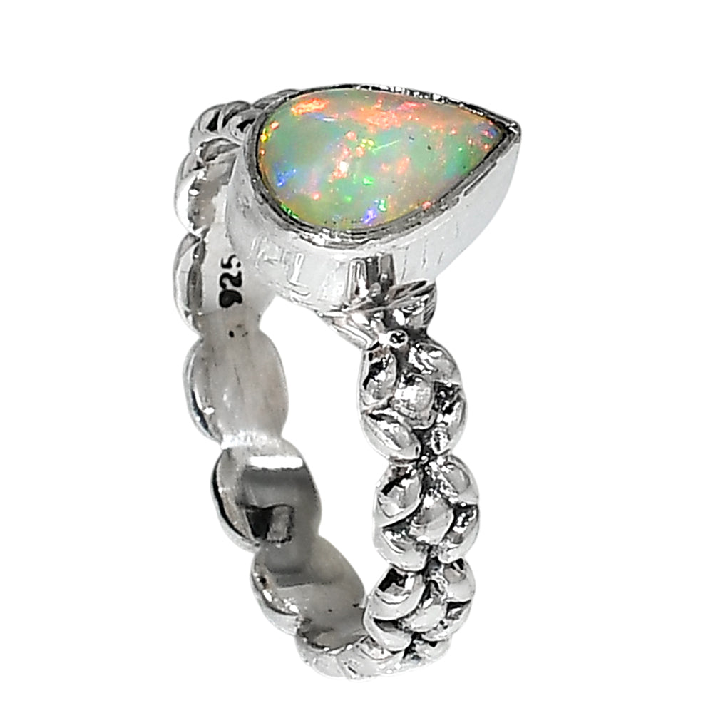 Ethiopian Opal 925 Sterling Silver Ring Jewelry Size-14 SR01078