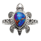 Tortoise - Kingman Purple Dahlia Turquoise 925 Sterling Silver Ring Jewelry Size-16 SR01079