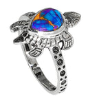 Tortoise - Kingman Purple Dahlia Turquoise 925 Sterling Silver Ring Jewelry Size-16 SR01079