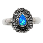 Fire Opal 925 Sterling Silver Ring Jewelry Size-17 SR01081