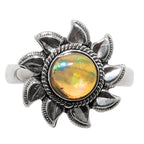 Sun - Ethiopian Opal 925 Sterling Silver Ring Jewelry Size-18 SR01084