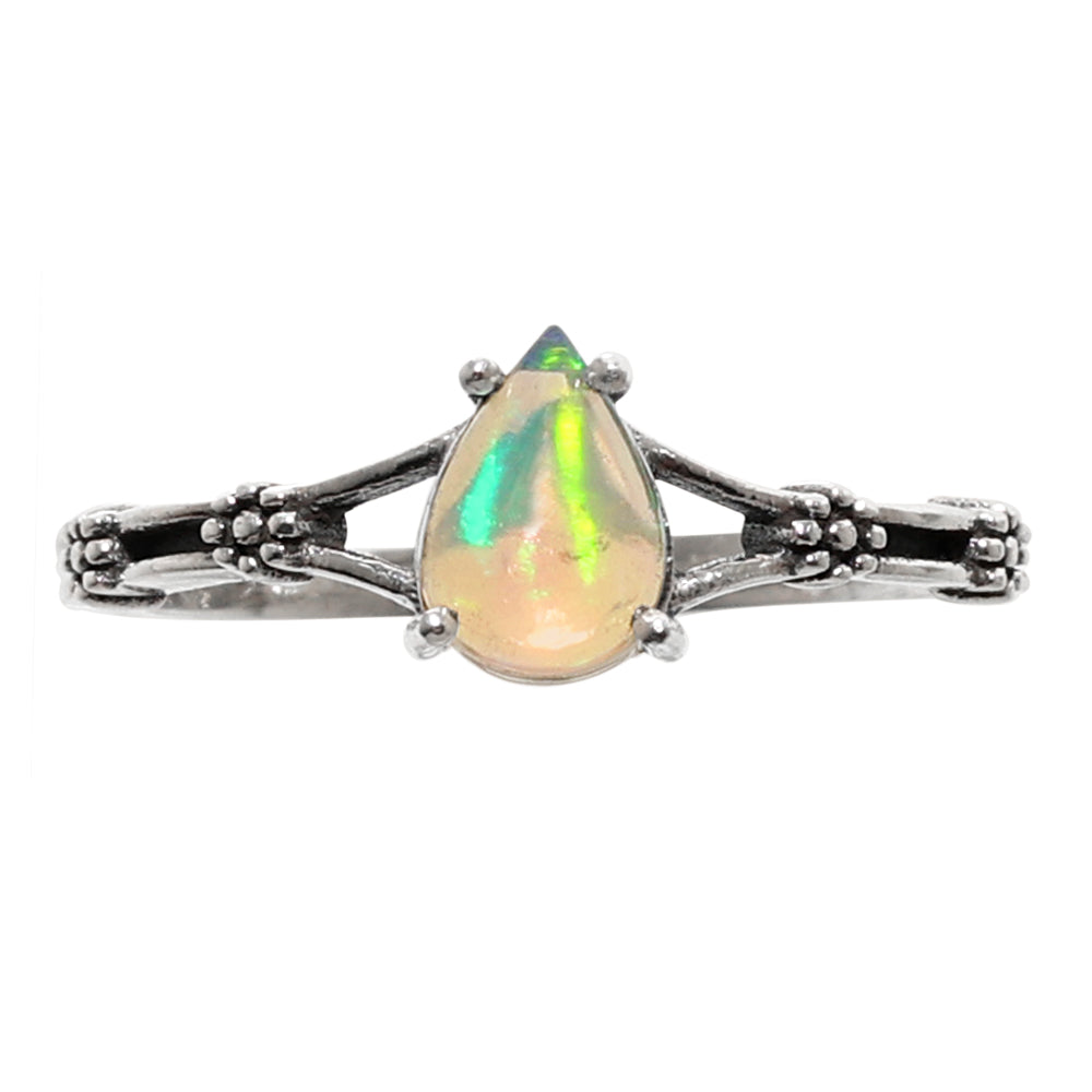 Ethiopian Opal 925 Sterling Silver Ring Jewelry Size-14 SR01090