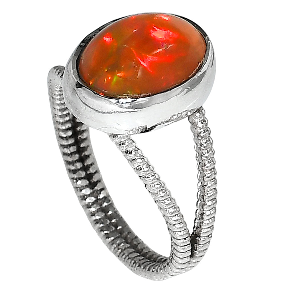 Ethiopian Opal 925 Sterling Silver Ring Jewelry Size-17 SR01091