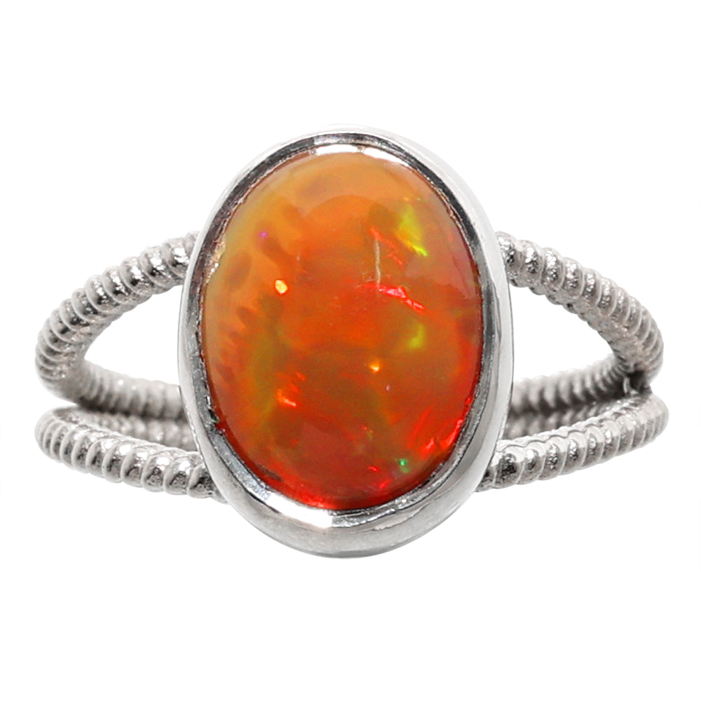 Ethiopian Opal 925 Sterling Silver Ring Jewelry Size-17 SR01091
