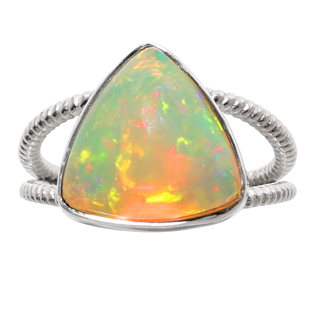 Ethiopian Opal 925 Sterling Silver Ring Jewelry Size-17 SR01092