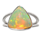 Ethiopian Opal 925 Sterling Silver Ring Jewelry Size-17 SR01092