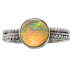 Ethiopian Opal 925 Sterling Silver Ring Jewelry Size-14 SR01093