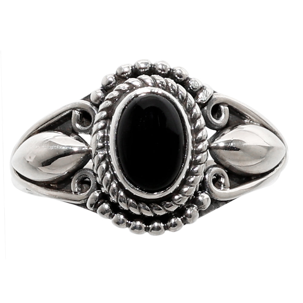 Black Onyx 925 Sterling Silver Ring Jewelry Size-16 SR01096