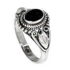 Black Onyx 925 Sterling Silver Ring Jewelry Size-16 SR01096