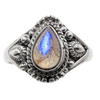 Blue Labradorite 925 Sterling Silver Ring Jewelry Size-14 SR01097