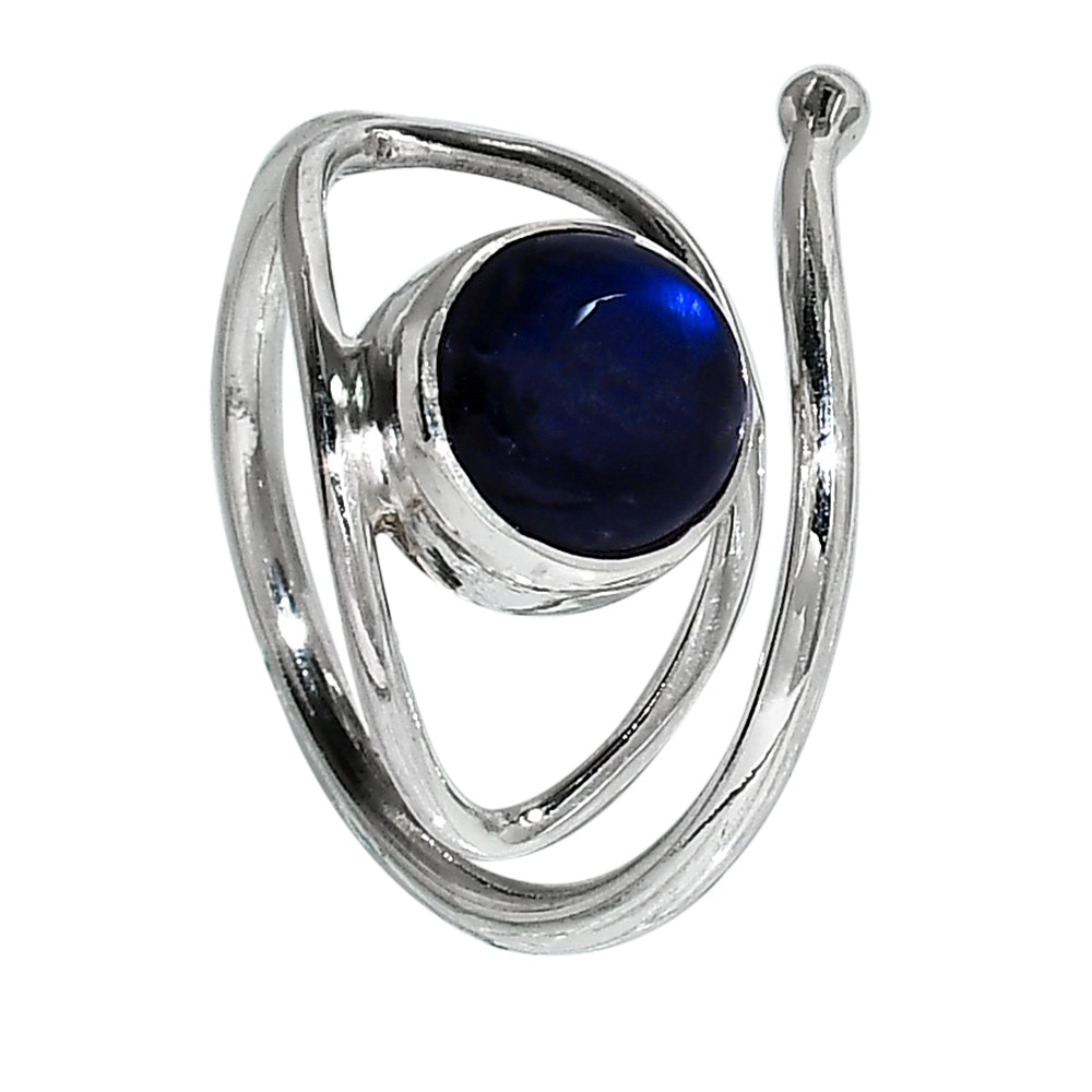 Adjustable Eye - Blue Labradorite 925 Sterling Silver Ring Jewelry Size-17 SR01101