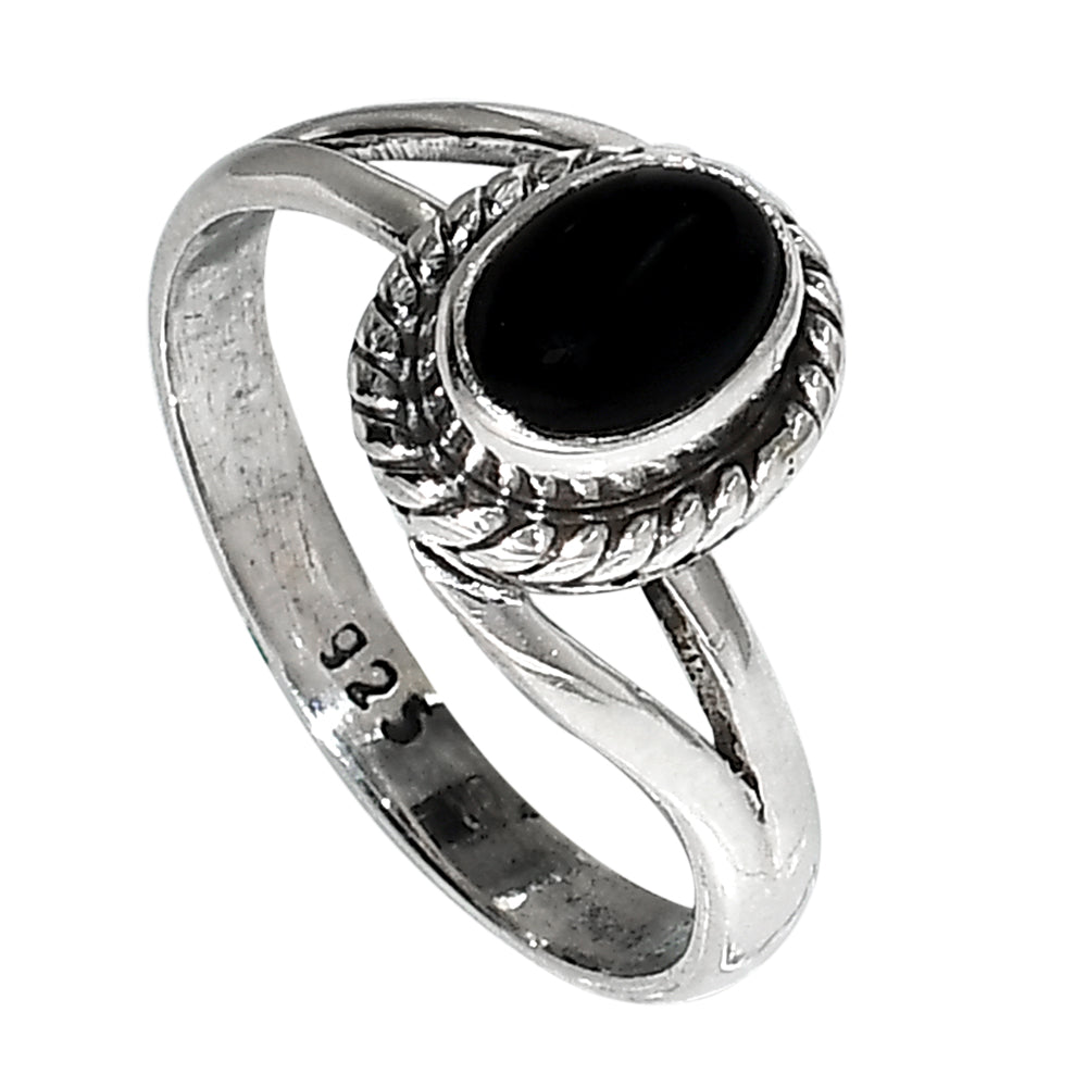Black Onyx 925 Sterling Silver Ring Jewelry Size-13 SR01102