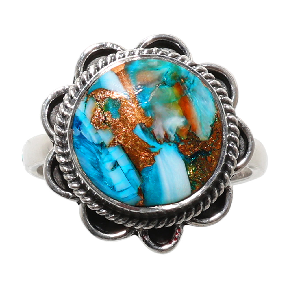 Spiny Oyster Turquoise 925 Sterling Silver Ring Jewelry Size-17 SR01104