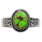 Copper Green Turquoise 925 Sterling Silver Ring Jewelry Size-20 SR01110
