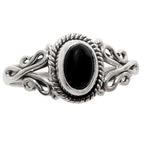 Black Onyx 925 Sterling Silver Ring Jewelry Size-17 SR01111