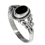 Black Onyx 925 Sterling Silver Ring Jewelry Size-17 SR01111
