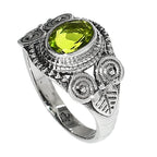 Peridot 925 Sterling Silver Ring Jewelry Size-9 SR01112
