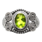 Peridot 925 Sterling Silver Ring Jewelry Size-9 SR01112