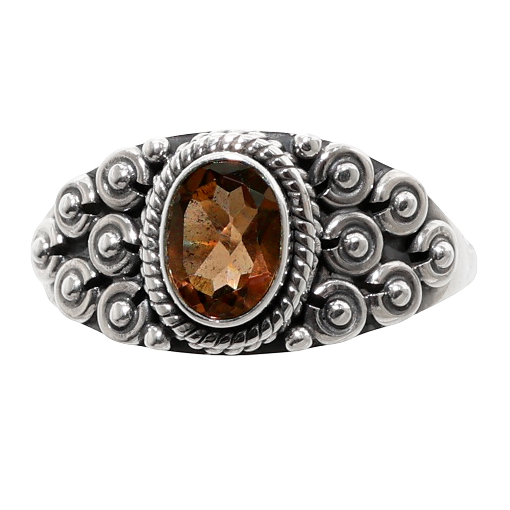 Smoky Quartz 925 Sterling Silver Ring Jewelry Size-20 SR01115