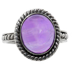 Amethyst Cab 925 Sterling Silver Ring Jewelry Size-14 SR01117