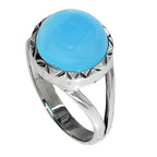 Blue Chalcedony 925 Sterling Silver Ring Jewelry Size-17 SR01118