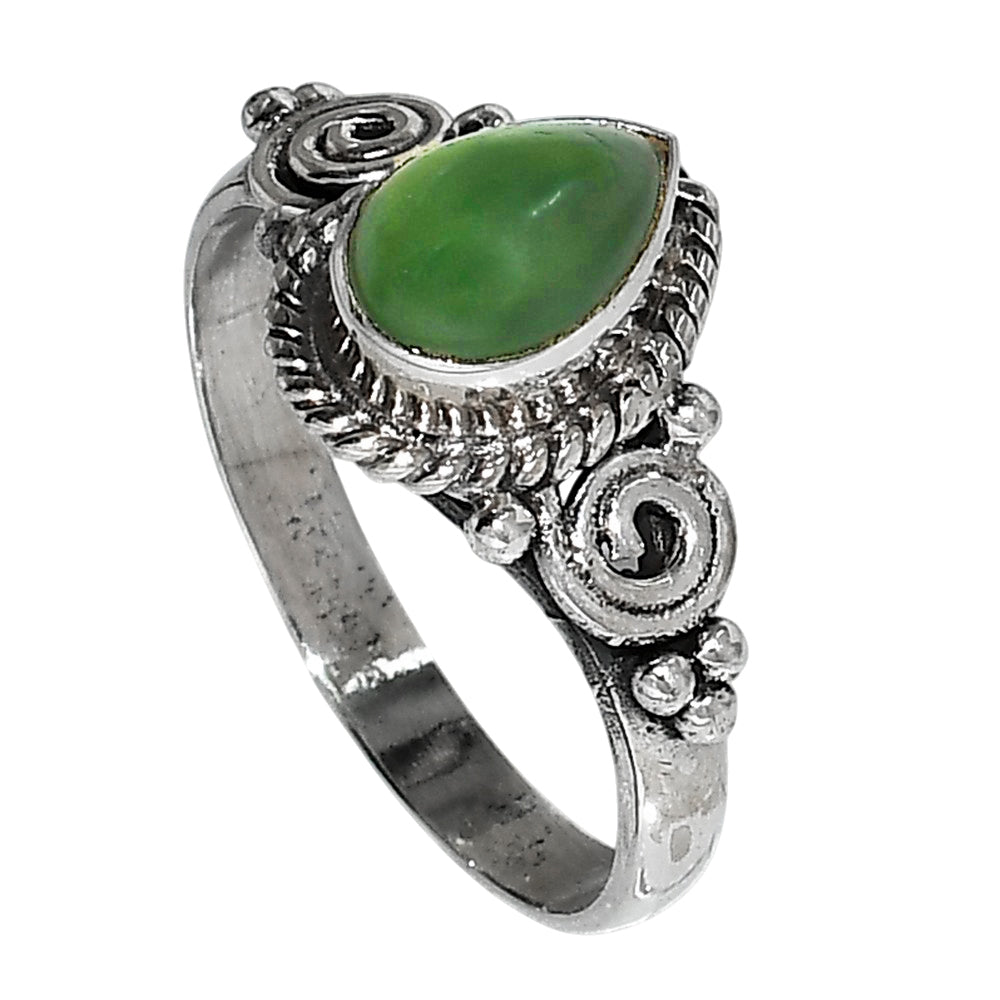 Chrome Chalcedony 925 Sterling Silver Ring Jewelry Size-18 SR01119