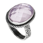 Rose Quartz Checker Briolette 925 Sterling Silver Ring Jewelry Size-20 SR01120