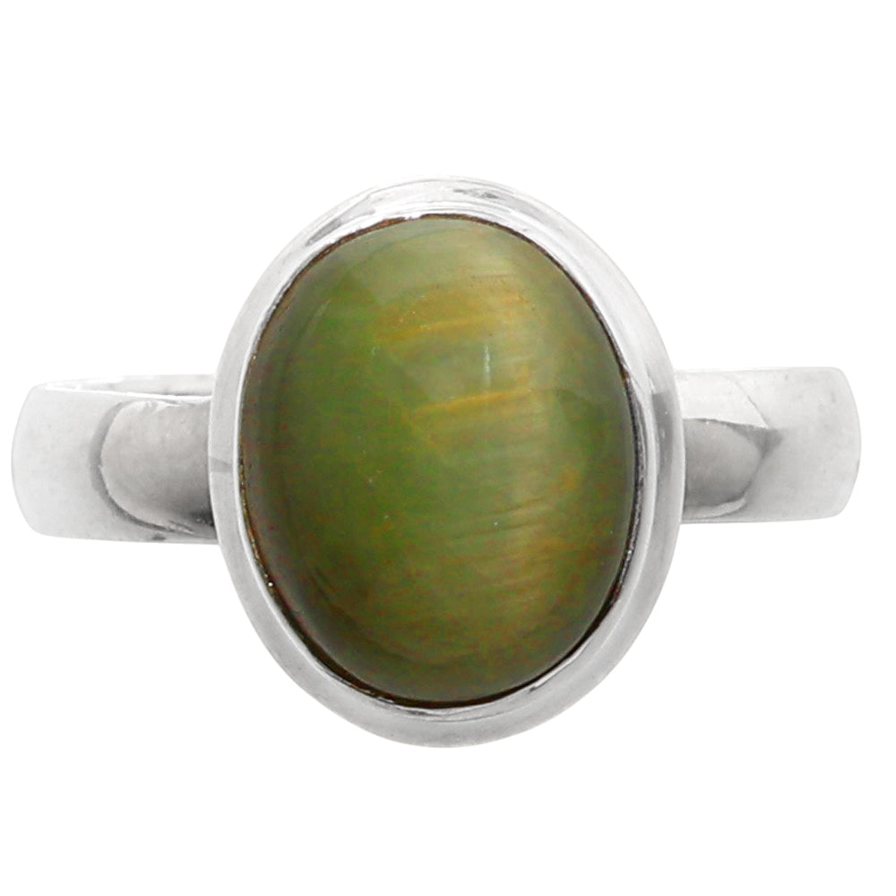 Genuine Cats Eye 925 Sterling Silver Ring Jewelry Size-17 SR01122