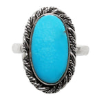 Sleeping Beauty Turquoise 925 Sterling Silver Ring Jewelry Size-14 SR01124