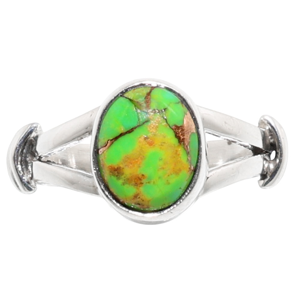 Copper Green Turquoise 925 Sterling Silver Ring Jewelry Size-13 SR01129