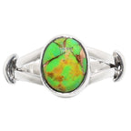 Copper Green Turquoise 925 Sterling Silver Ring Jewelry Size-13 SR01129