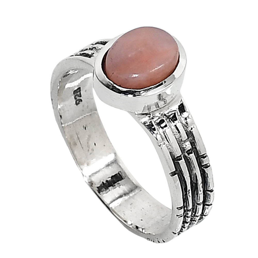 Pink Opal 925 Sterling Silver Ring Jewelry Size-17 SR01131