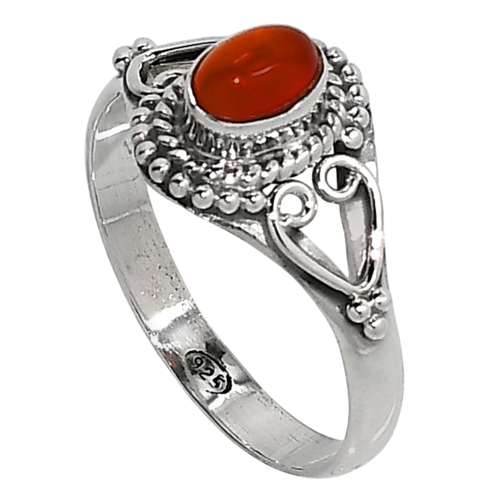 Carnelian 925 Sterling Silver Ring Jewelry Size-18 SR01134