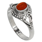 Carnelian 925 Sterling Silver Ring Jewelry Size-18 SR01134