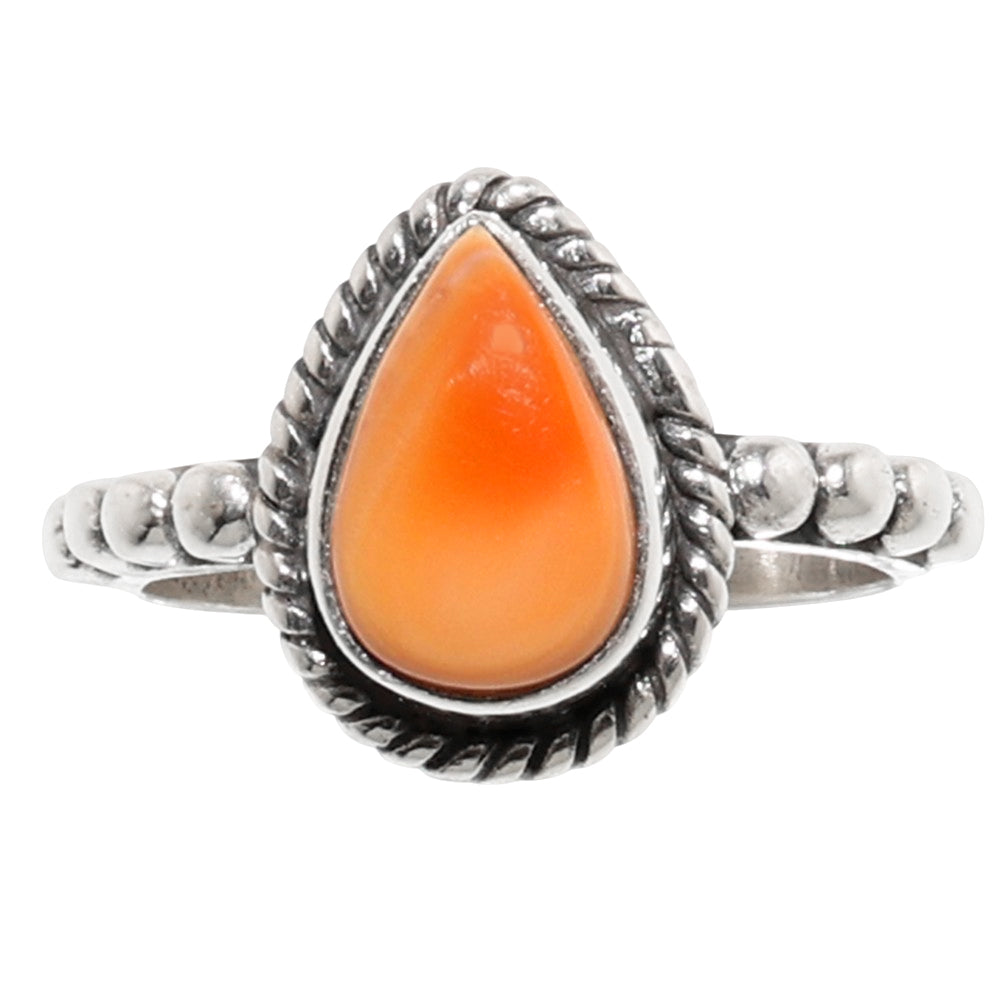 Natural Spiny Oyster Shell 925 Sterling Silver Ring Jewelry Size-13 SR01135