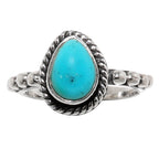 Sleeping Beauty Turquoise 925 Sterling Silver Ring Jewelry Size-9 SR01137