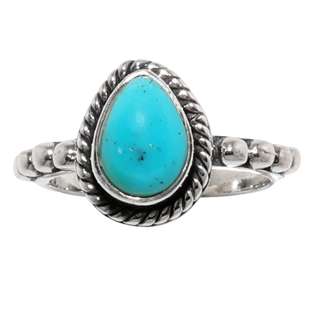 Sleeping Beauty Turquoise 925 Sterling Silver Ring Jewelry Size-9 SR01137