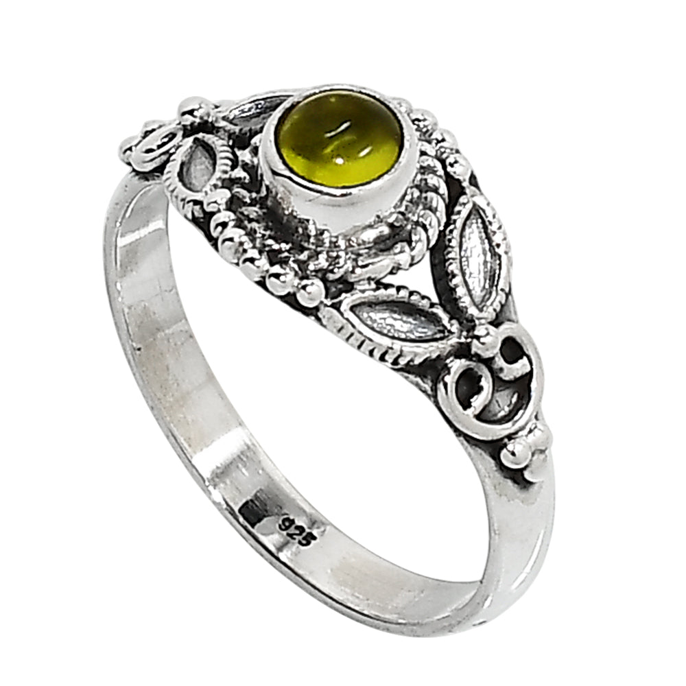 Peridot 925 Sterling Silver Ring Jewelry Size-18 SR01140