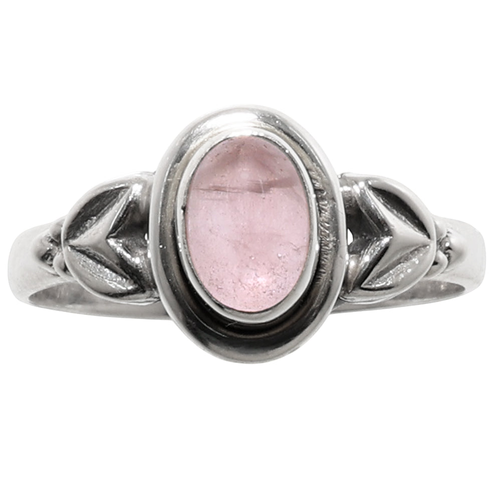 Rose Quartz 925 Sterling Silver Ring Jewelry Size-17 SR01142