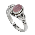 Rose Quartz 925 Sterling Silver Ring Jewelry Size-17 SR01142
