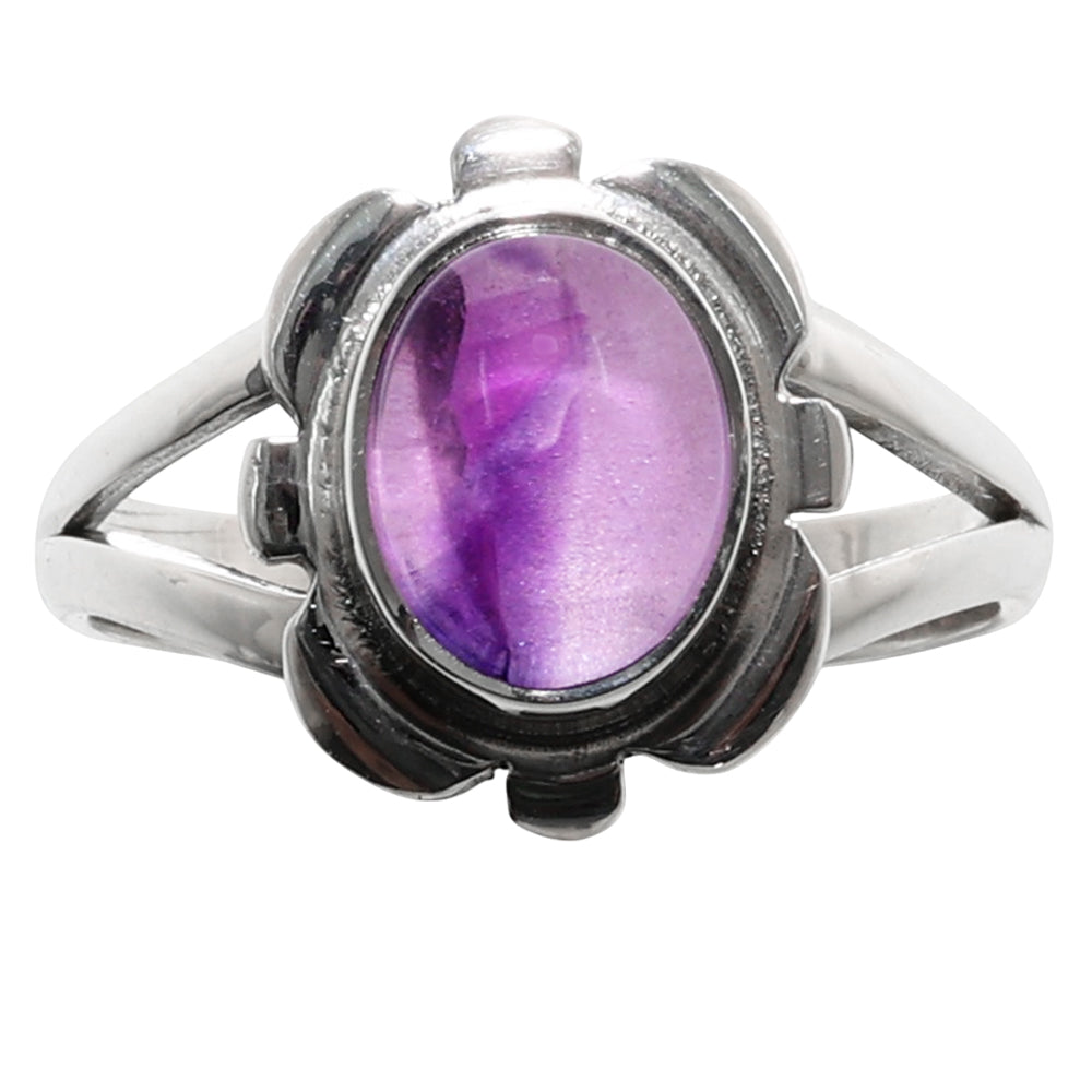Super 23 Amethyst Mineral From Auralite 925 Sterling Silver Ring Jewelry Size-17 SR01144