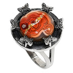 Butterfly - Laguna Lace Agate 925 Sterling Silver Ring Jewelry Size-13 SR01145