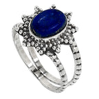 Lapis Lazuli 925 Sterling Silver Ring Jewelry Size-12 SR01147